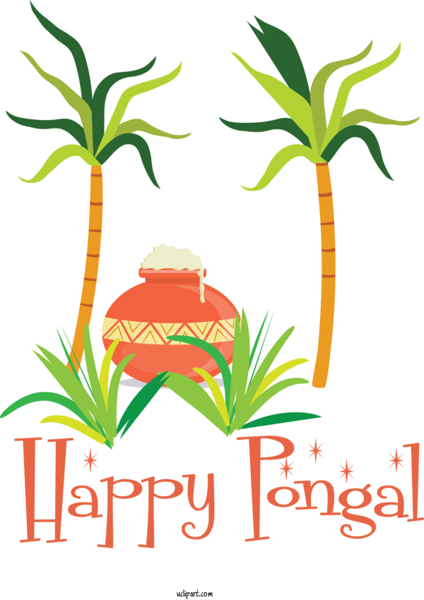 Free Holidays Picture Frame Palm Trees Painting For Pongal Clipart Transparent Background