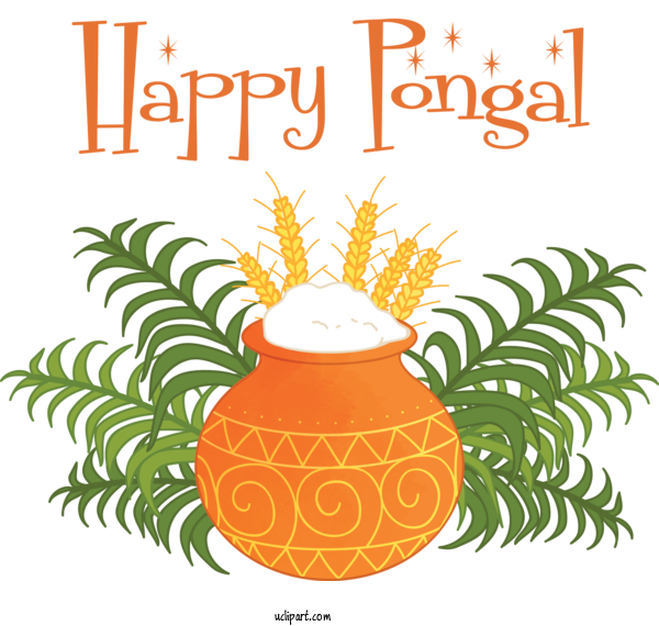 Free Holidays Pongal Makar Sankranti Harvest Festival For Pongal Clipart Transparent Background