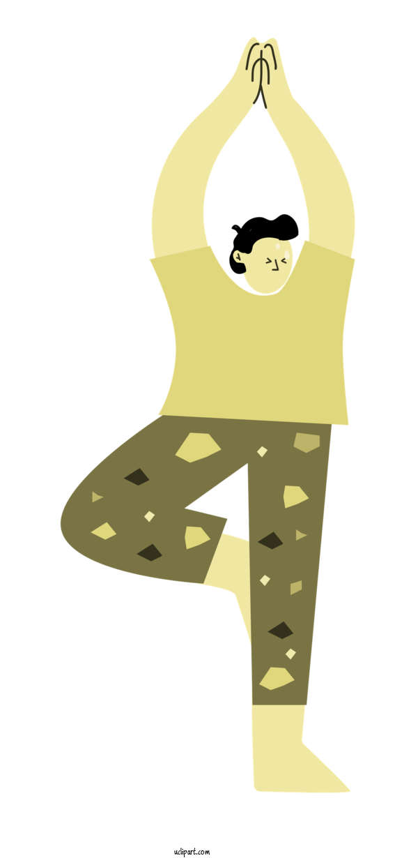 Free Sports Character Cartoon Yellow For Yoga Clipart Transparent Background