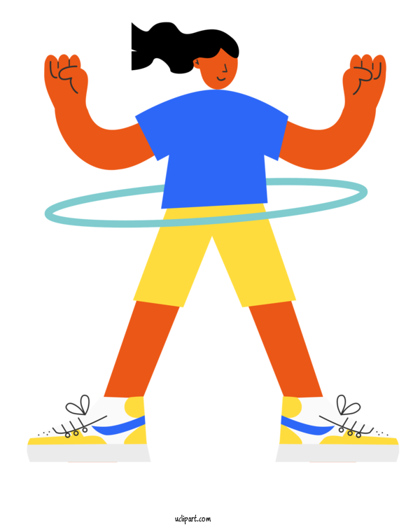 Free Sports Cartoon Yellow Joint For Hoops Clipart Transparent Background