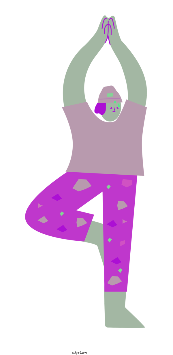 Free Sports Design Violet Clothing For Yoga Clipart Transparent Background