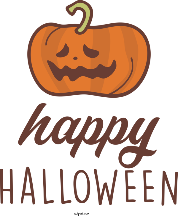 Free Holidays Cartoon Logo Pumpkin For Halloween Clipart Transparent Background
