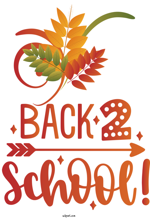 Free School Leaf Floral Design Logo For Back To School Clipart Transparent Background