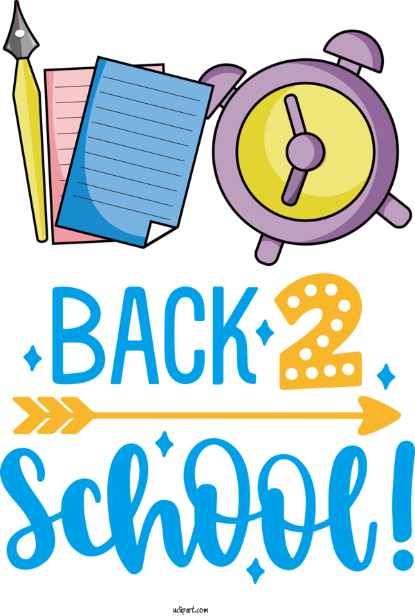 Free School Cartoon Yellow Line For Back To School Clipart Transparent Background