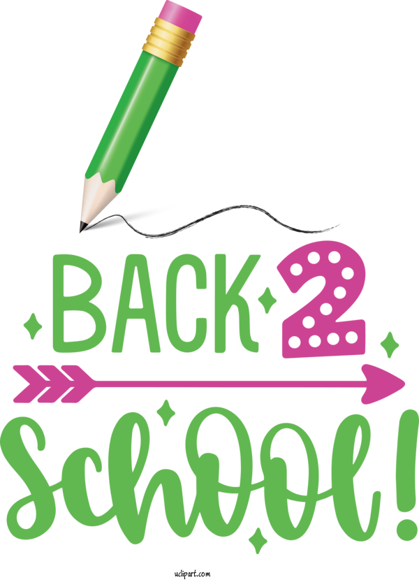 Free School Logo Green Design For Back To School Clipart Transparent Background