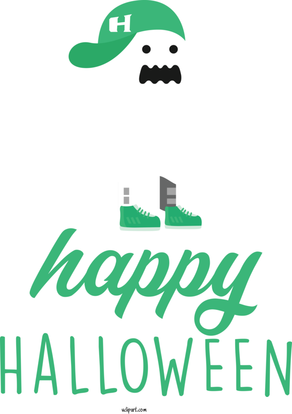Free Holidays Logo Green Line For Halloween Clipart Transparent Background