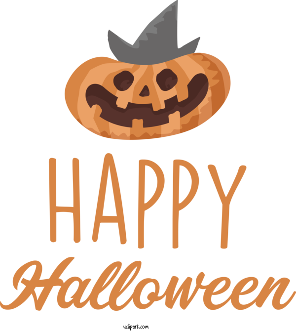 Free Holidays Cartoon Logo Pumpkin For Halloween Clipart Transparent Background