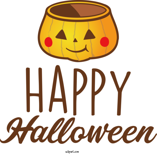 Free Holidays Logo Yellow Line For Halloween Clipart Transparent Background