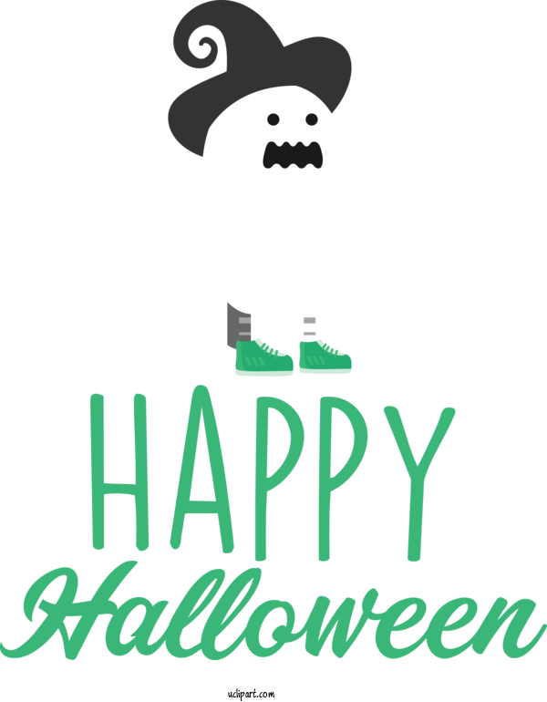 Free Holidays Logo Cartoon Black And White For Halloween Clipart Transparent Background