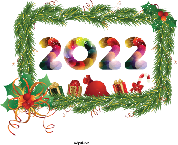 Free Holidays Christmas Day New Year Picture Frame For New Year 2022 Clipart Transparent Background