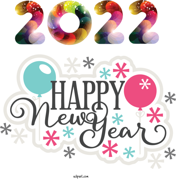 Free Holidays Design Line Number For New Year 2022 Clipart Transparent Background