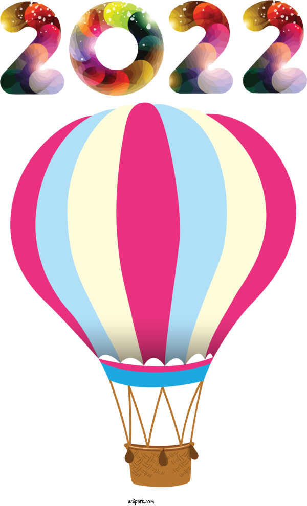 Free Holidays New Year Holiday Hot Air Balloon For New Year 2022 Clipart Transparent Background
