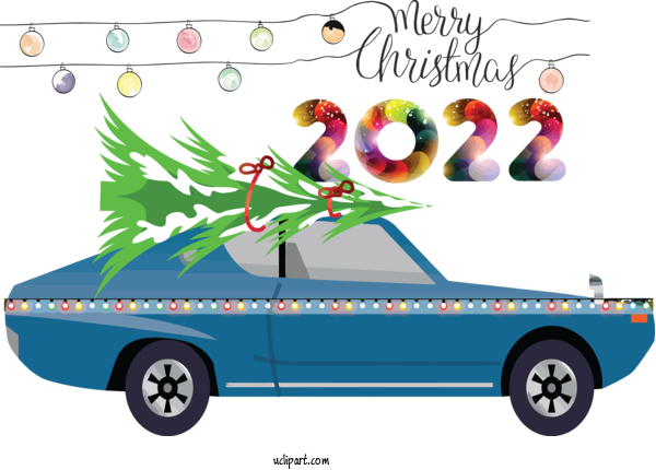 Free Holidays Car Compact Car Cartoon For New Year 2022 Clipart Transparent Background