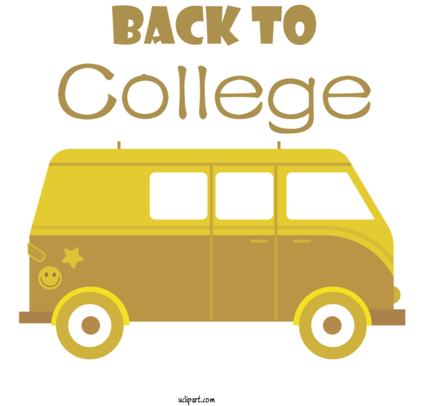 Free School Logo Transport Yellow For Back To College Clipart Transparent Background
