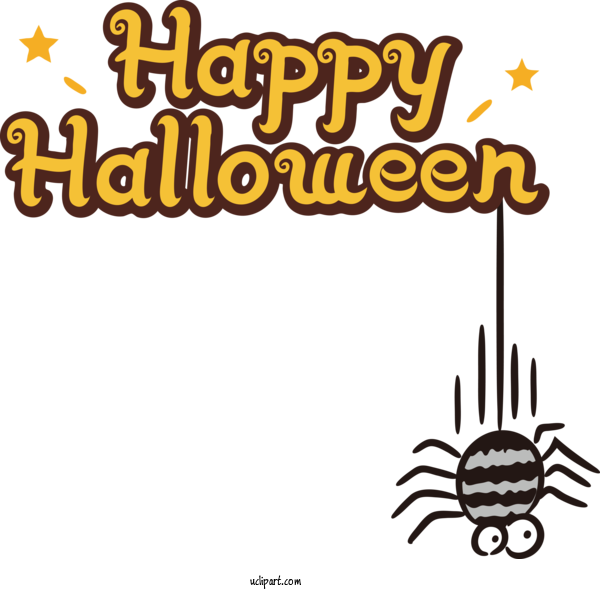 Free Holidays Logo Cartoon Yellow For Halloween Clipart Transparent Background