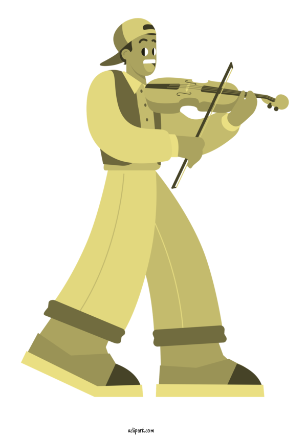 Free Music Cartoon Joint Character For Violin Clipart Transparent Background