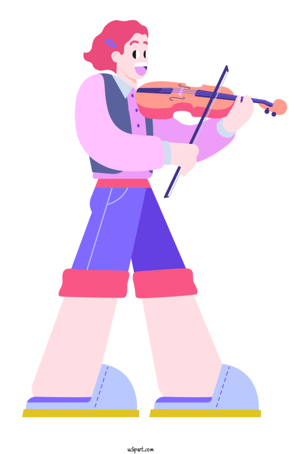 Free Music Cartoon Costume Character For Violin Clipart Transparent Background