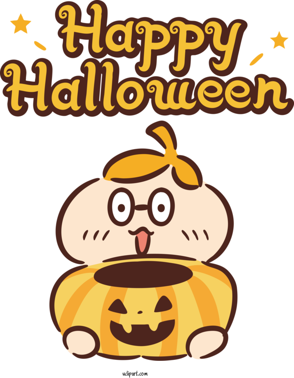Free Holidays Cartoon Yellow Produce For Halloween Clipart Transparent Background