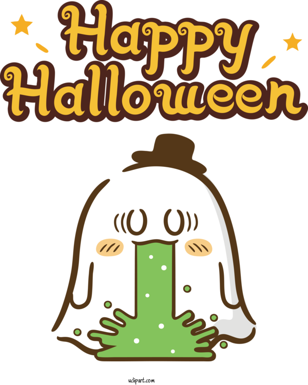 Free Holidays Cartoon Yellow Happiness For Halloween Clipart Transparent Background
