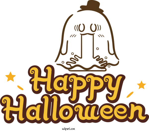 Free Holidays Logo Yellow Recreation For Halloween Clipart Transparent Background