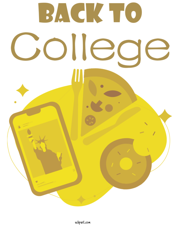 Free School Yellow Design Produce For Back To College Clipart Transparent Background