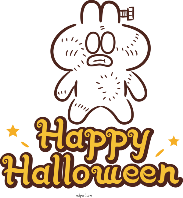 Free Holidays Cartoon White Black For Halloween Clipart Transparent Background