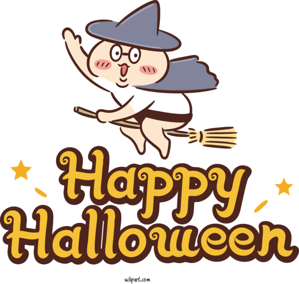 Free Holidays Cartoon Logo Happiness For Halloween Clipart Transparent Background