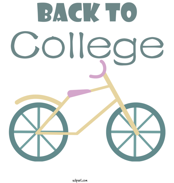 Free School Bicycle Bicycle Pedal Embroidery For Back To College Clipart Transparent Background