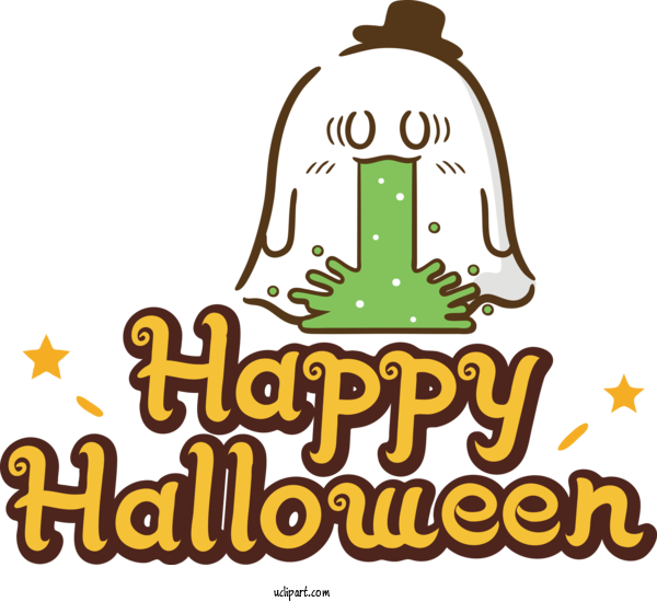 Free Holidays Logo Produce Yellow For Halloween Clipart Transparent Background