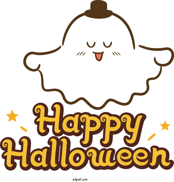 Free Holidays Yellow Line Happiness For Halloween Clipart Transparent Background