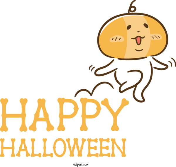 Free Holidays Cartoon Logo Yellow For Halloween Clipart Transparent Background