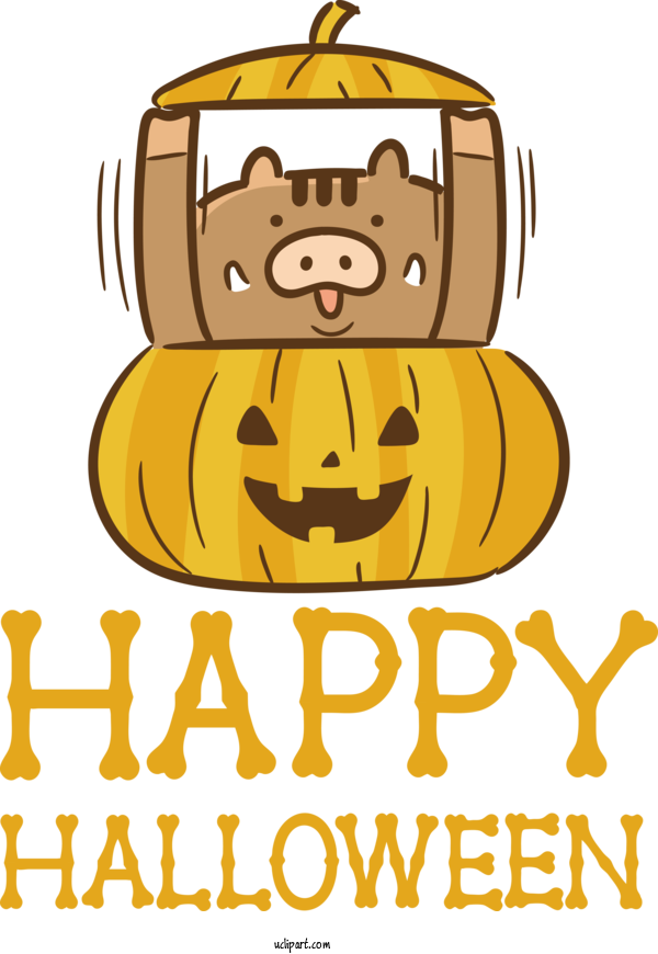 Free Holidays Cartoon  Happiness For Halloween Clipart Transparent Background