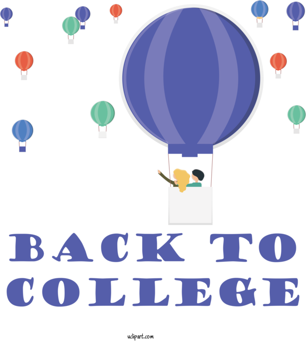 Free School Hot Air Balloon Balloon Design For Back To College Clipart Transparent Background