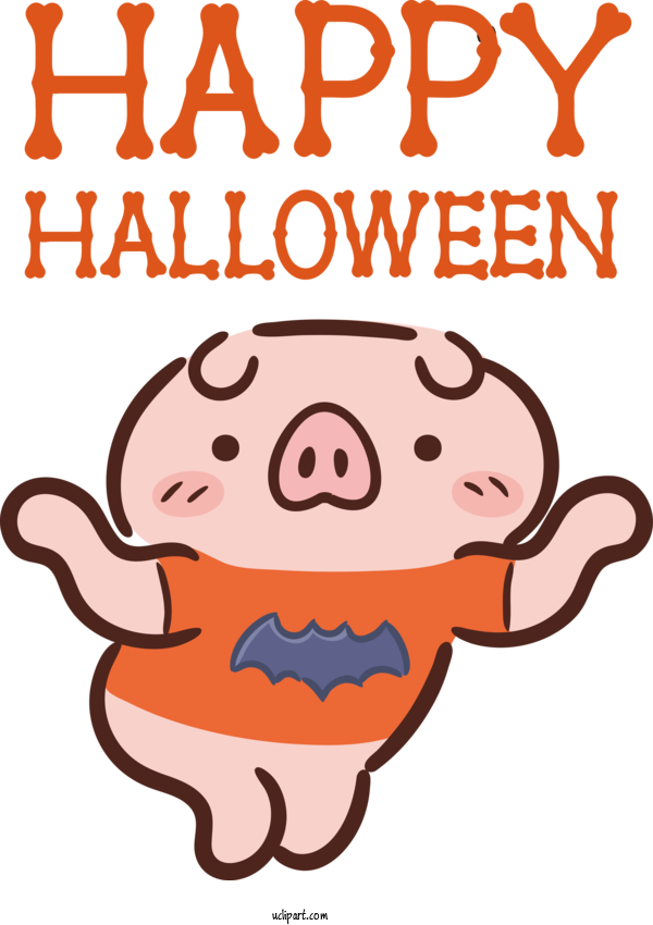 Free Holidays Snout Cartoon Happiness For Halloween Clipart Transparent Background
