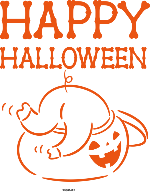 Free Holidays Line Produce Happiness For Halloween Clipart Transparent Background