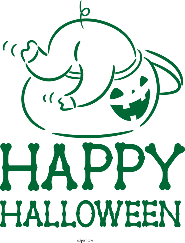 Free Holidays Line Art Logo Green For Halloween Clipart Transparent Background