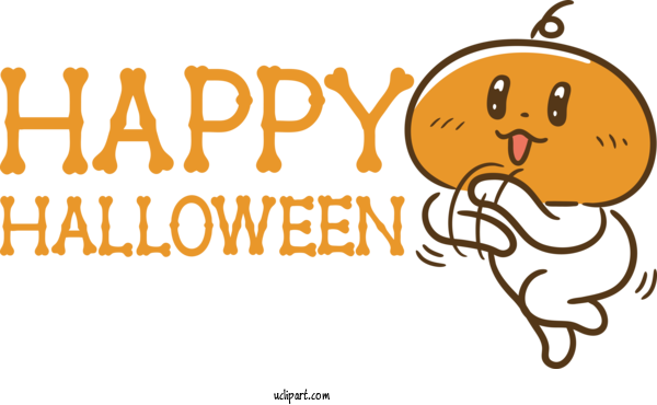 Free Holidays Logo Cartoon Happiness For Halloween Clipart Transparent Background