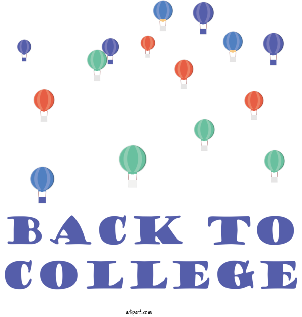 Free School Balloon Design Line For Back To College Clipart Transparent Background