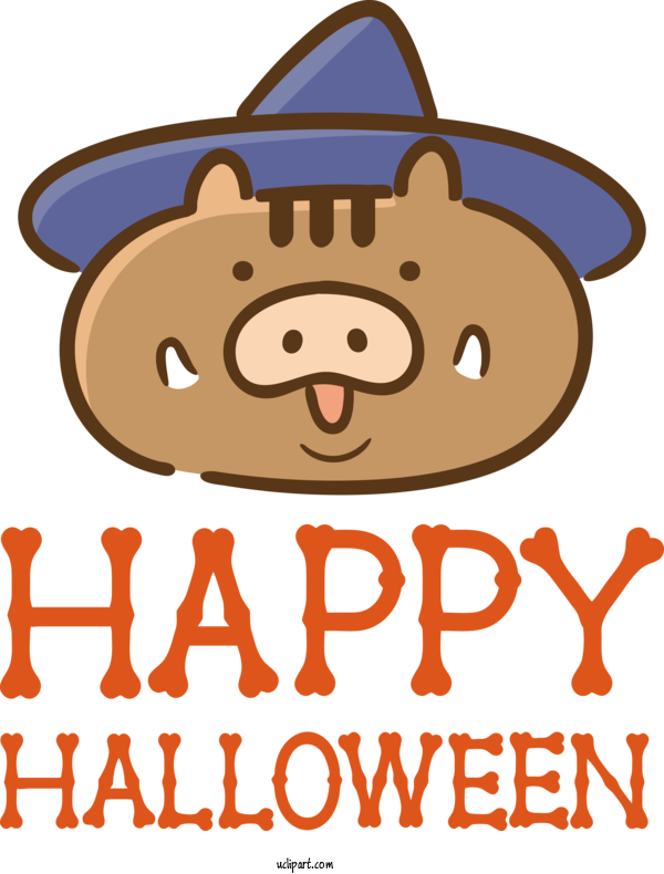 Free Holidays Cartoon Snout Line For Halloween Clipart Transparent Background