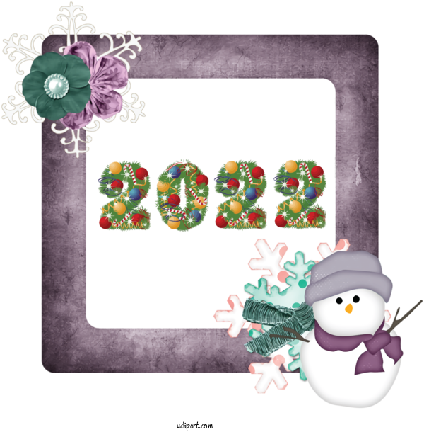 Free Holidays Picture Frame Painting Design For New Year 2022 Clipart Transparent Background