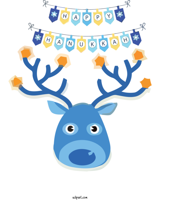 Free Holidays Rudolph Reindeer Deer For Hanukkah Clipart Transparent Background