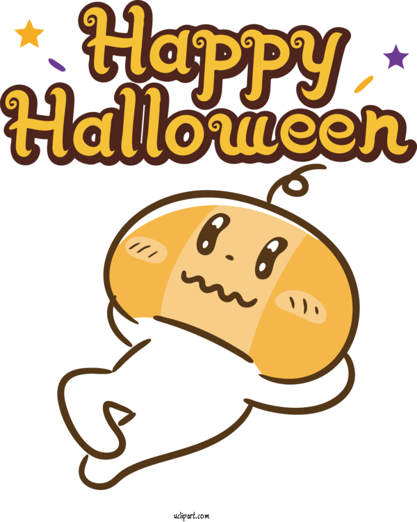 Free Holidays Cartoon Yellow Line For Halloween Clipart Transparent Background