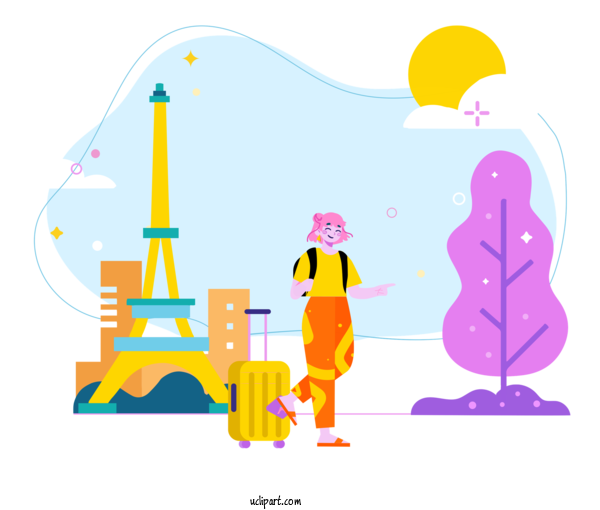 Free Activities Eiffel Tower Drawing Painting For Traveling Clipart Transparent Background