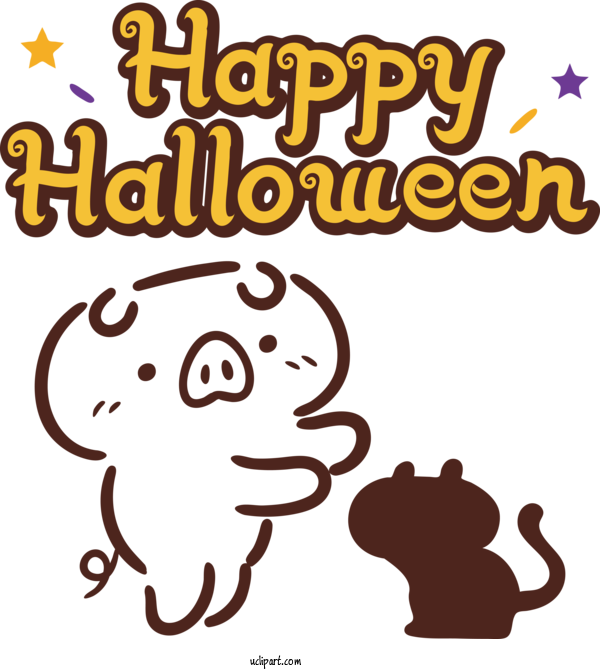 Free Holidays Cartoon Happiness Cat Like For Halloween Clipart Transparent Background