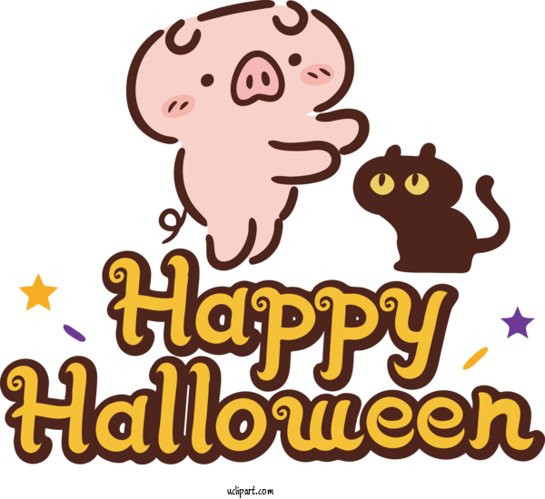 Free Holidays Logo Cartoon Happiness For Halloween Clipart Transparent Background