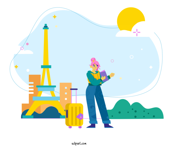 Free Activities Paris Cartoon Drawing For Traveling Clipart Transparent Background