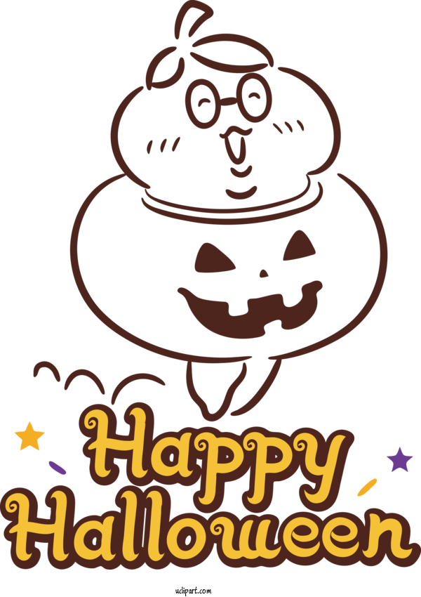 Free Holidays Cartoon Black And White Happiness For Halloween Clipart Transparent Background