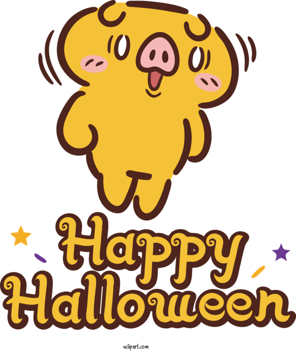 Free Holidays Cartoon Smiley Yellow For Halloween Clipart Transparent Background