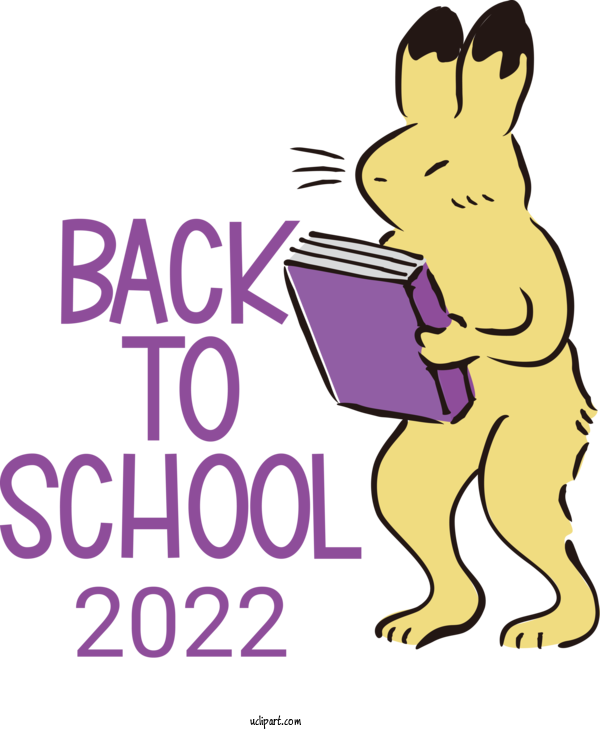 Free School Cartoon Dog Purple For Back To School Clipart Transparent Background