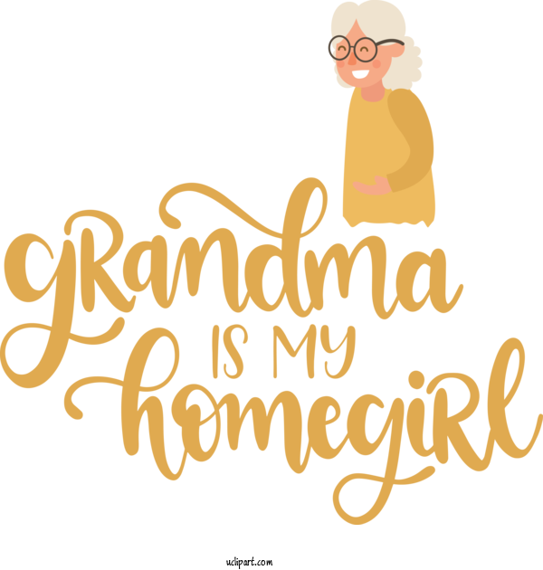 Free Holidays Logo Cartoon Yellow For Grandparents Day Clipart Transparent Background